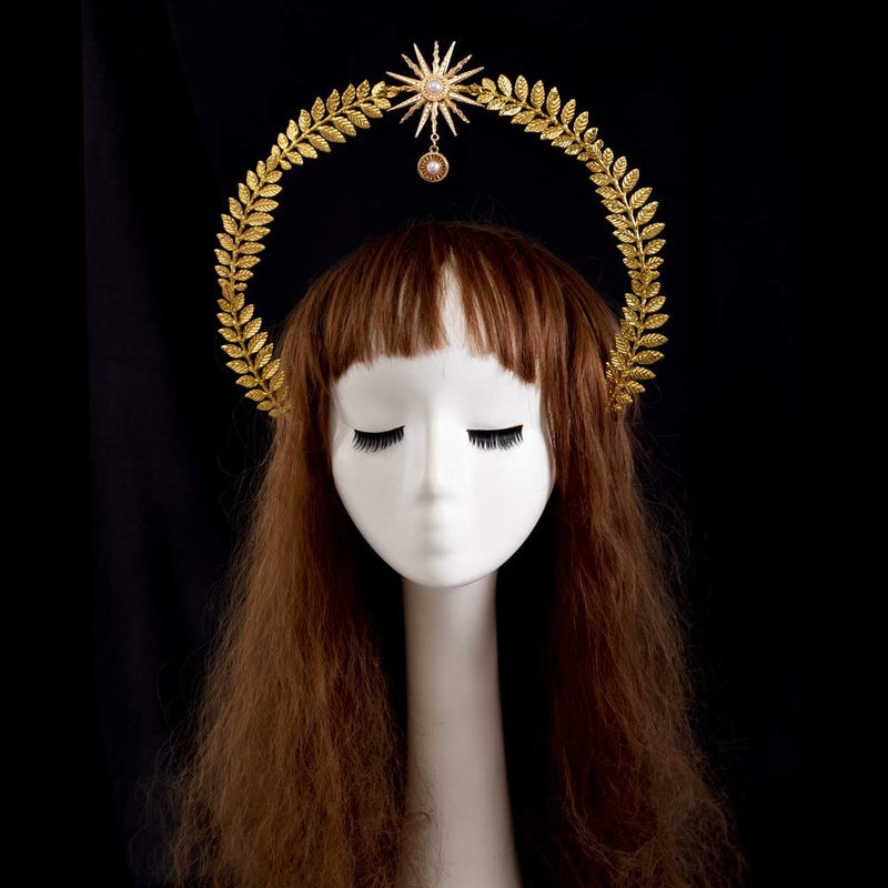 BLESSUME Halo Crown Mary Goddess Headband Women's Halloween Costume Goddess Headpiece (Style 23) - Image 2